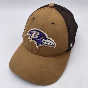 Baltimore Ravens Carhartt 47 Brand Hat Duck Canvas Brown Snapback Trucker VGC